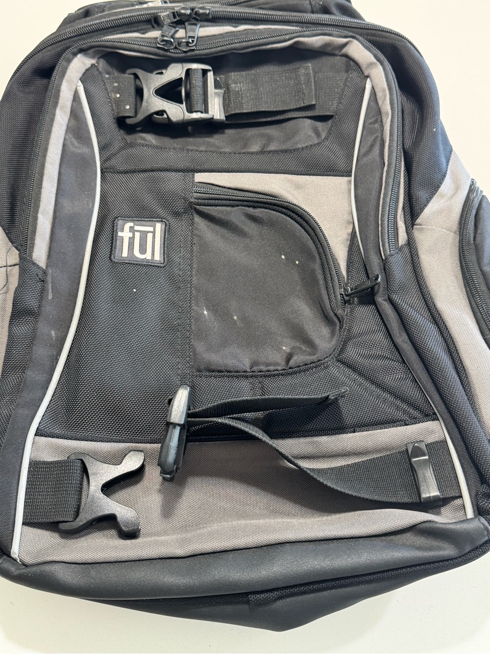 ful Black Apex Travel Backpack Laptop Sleeve Padded School Work - Picture 3 of 7